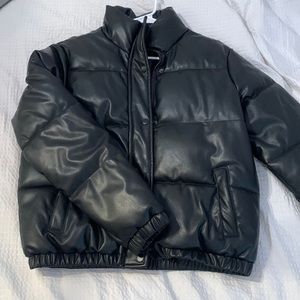Faux Leather Puffer